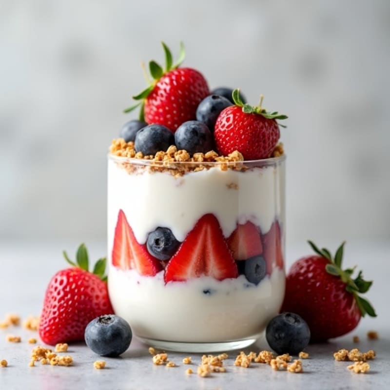 Greek Yogurt Protein Parfait with Mixed Berries