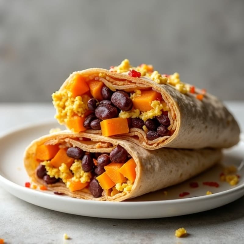 Protein-Packed Sweet Potato Black Bean Breakfast Burrito