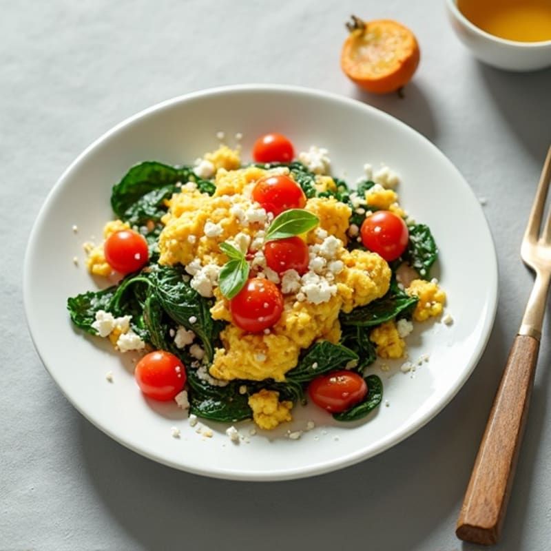 Protein-Packed Spinach and Feta Egg White Scramble
