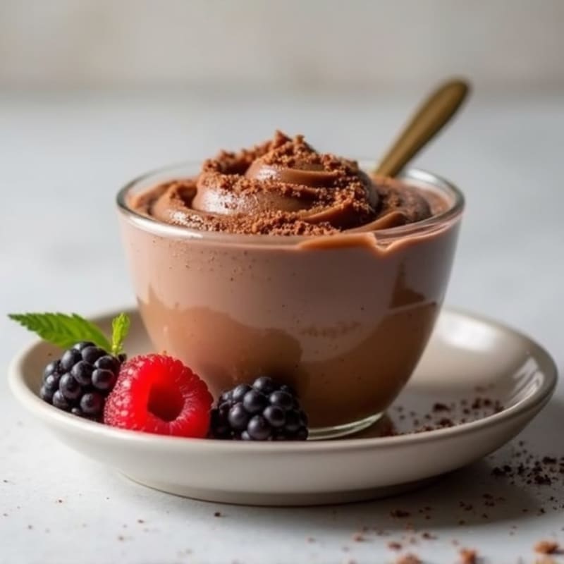 Silky Chocolate Protein Pudding with Almond Butter