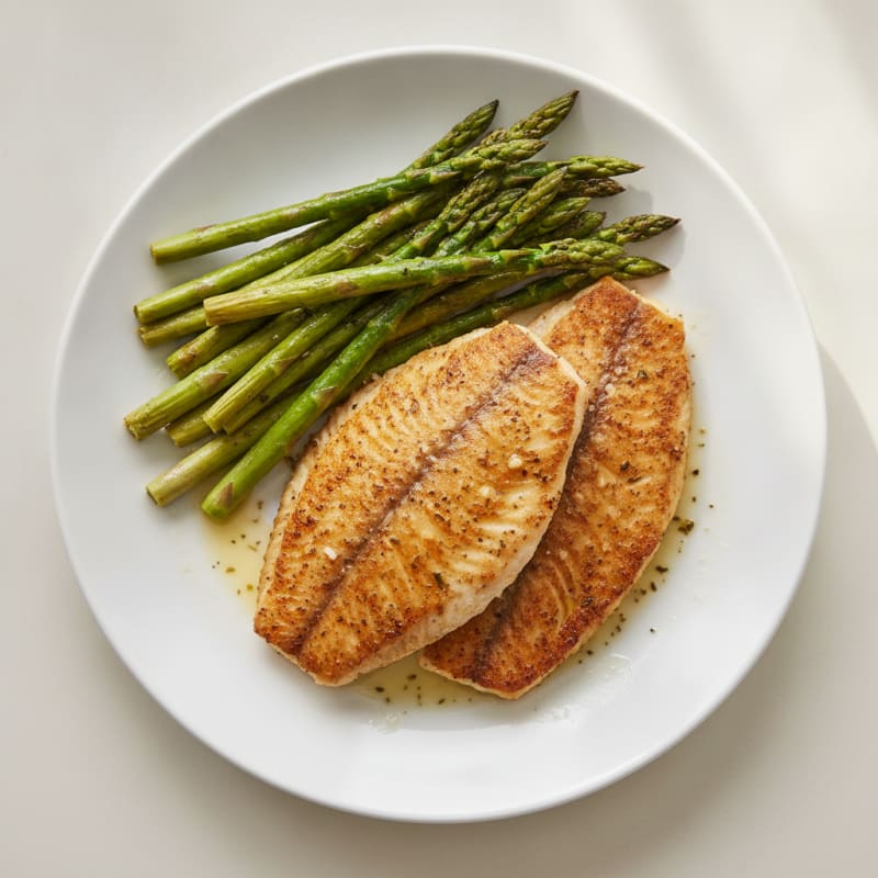 Seared Tilapia with Roasted Asparagus
