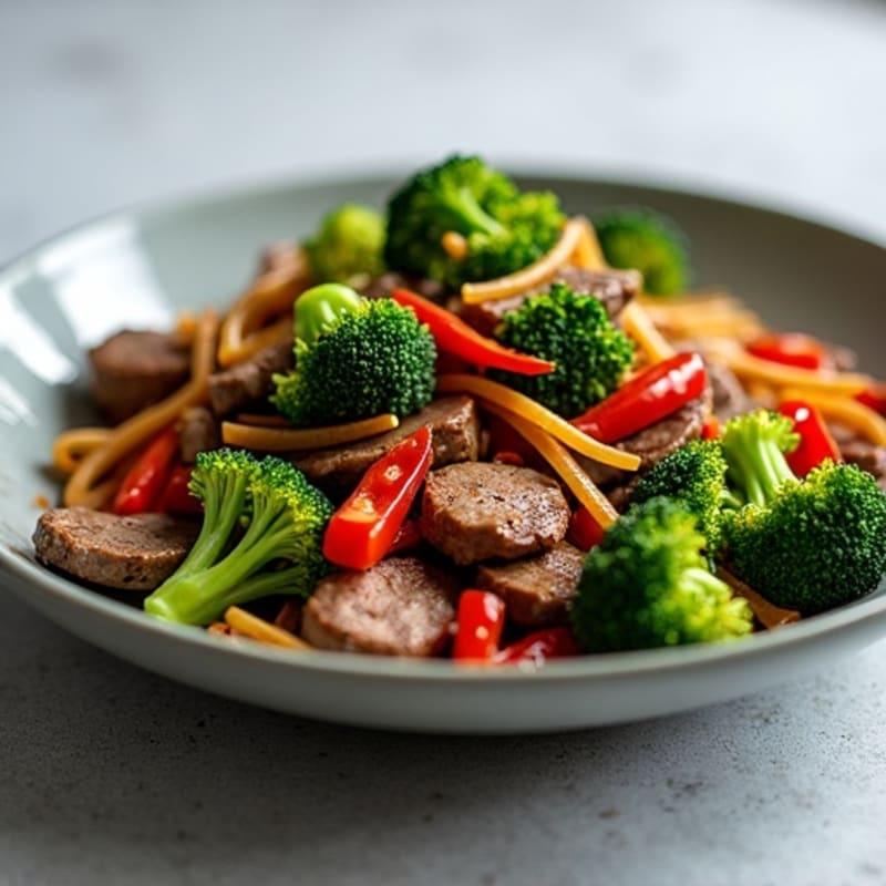 Garlic Ginger Beef and Crisp Broccoli Stir Fry