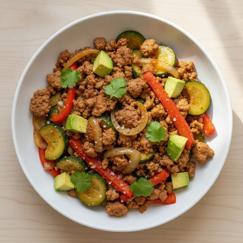 Ground Turkey and Veggie Bowl