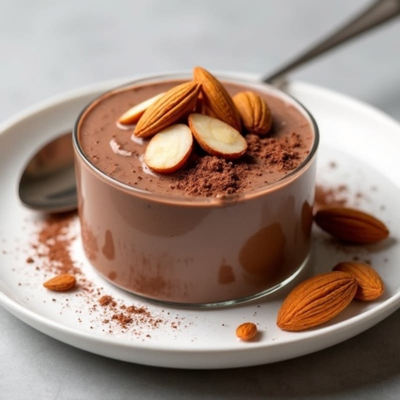 Silky Chocolate Protein Pudding with Almond Crunch