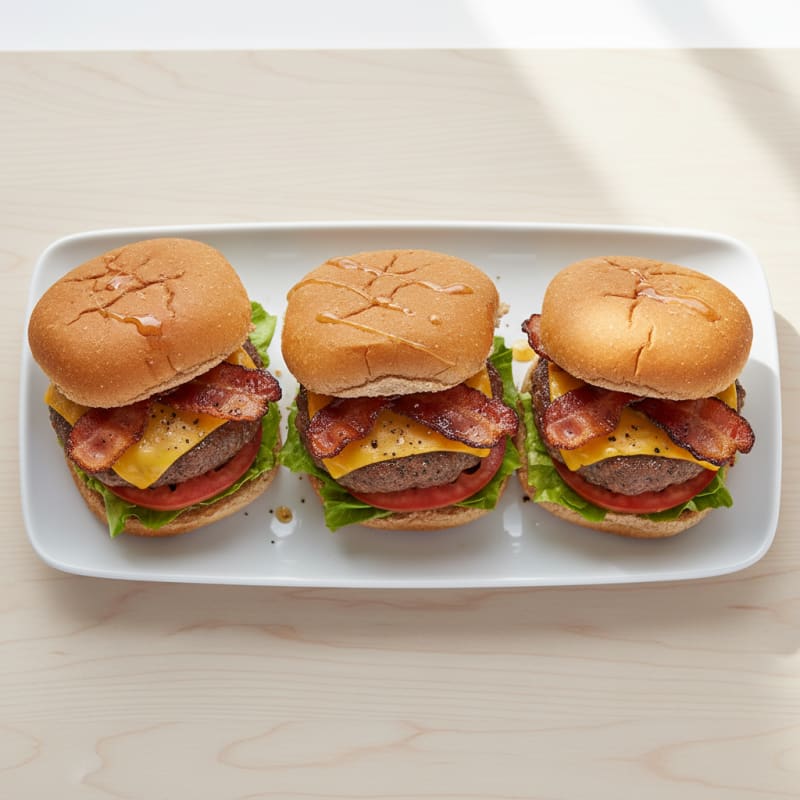 Crispy Double Bacon Cheeseburger Sliders