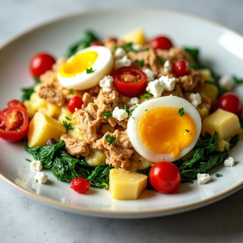 Savory Rotisserie Chicken and Feta Egg Scramble
