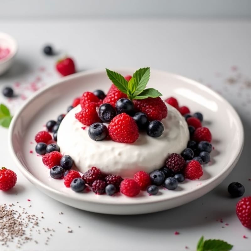 Creamy Greek Yogurt with Mixed Berries and Chia Seeds