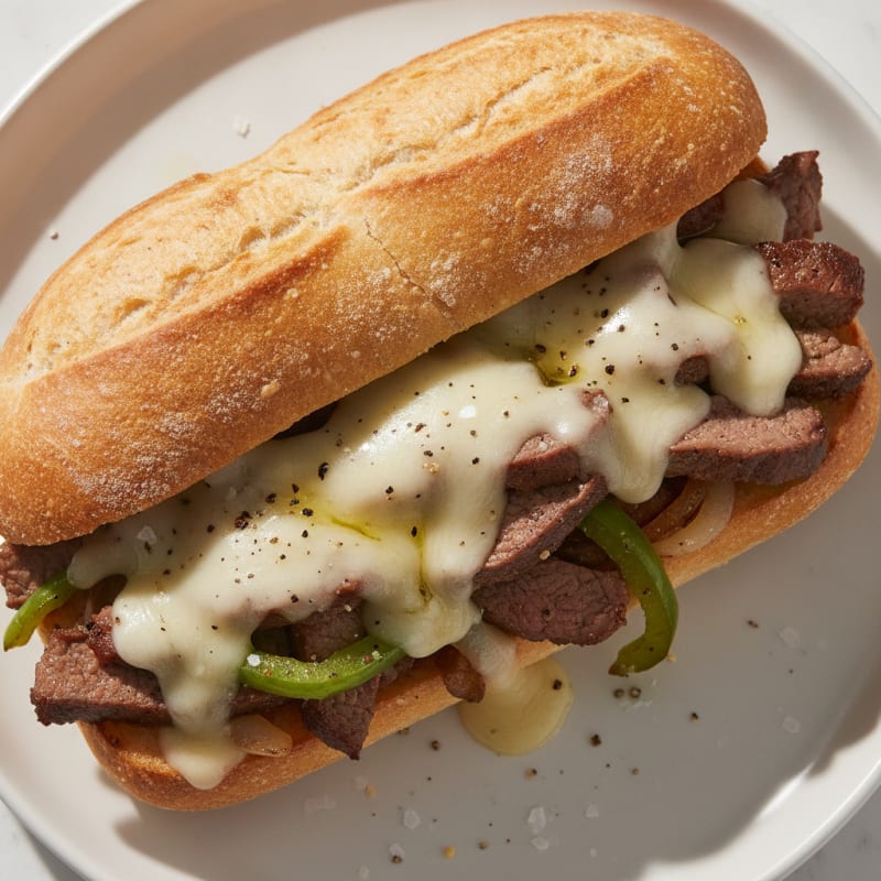 Classic Philly Steak and Provolone Sandwich