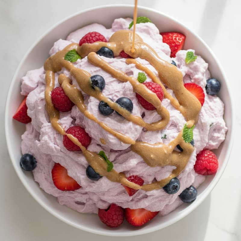 Greek Yogurt Protein Mousse with Mixed Berries