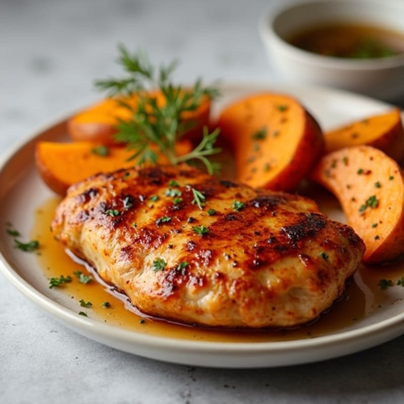 Maple-Glazed Chicken with Roasted Sweet Potatoes