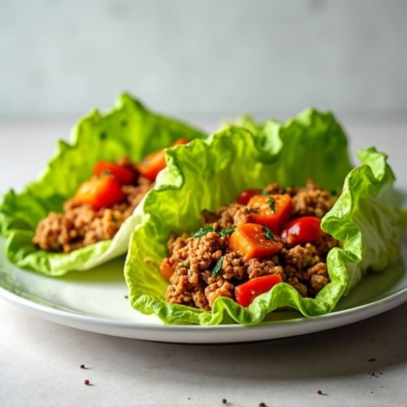 Lean Ground Turkey and Roasted Sweet Potato Lettuce Wraps
