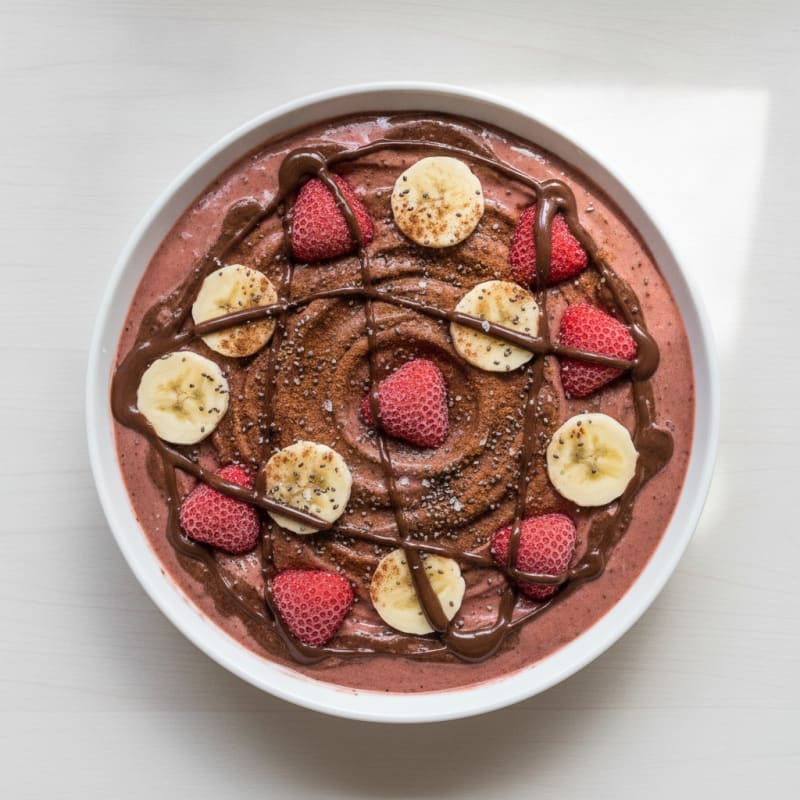 Strawberry Banana Chocolate Protein Smoothie