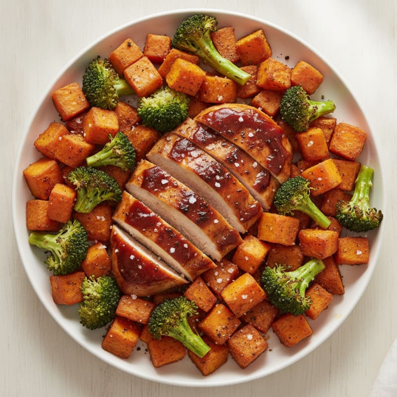 Barbecue Chicken with Roasted Sweet Potatoes