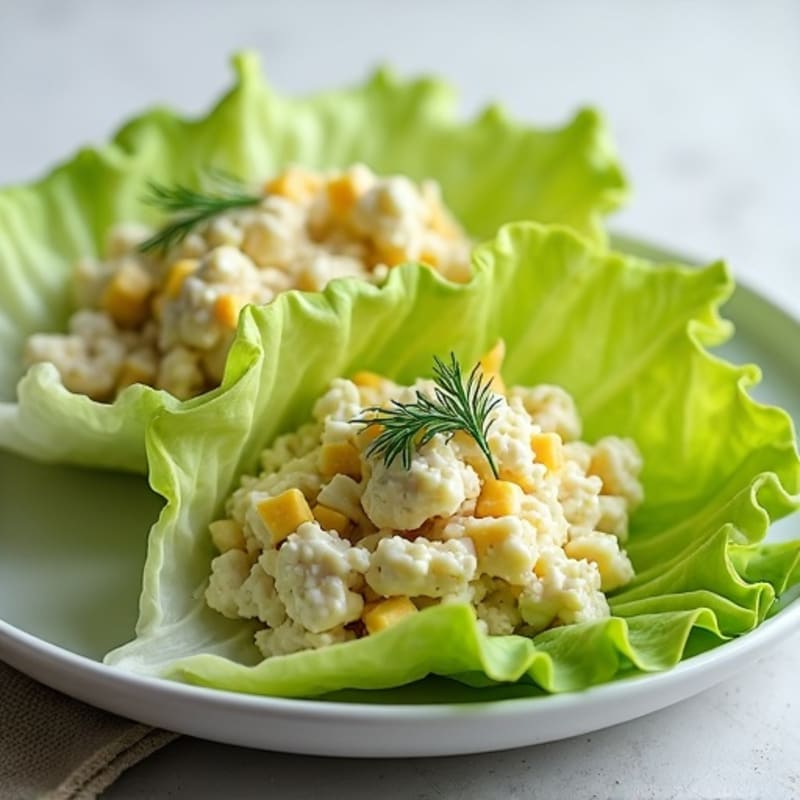 Creamy Dill Egg Salad Lettuce Wraps