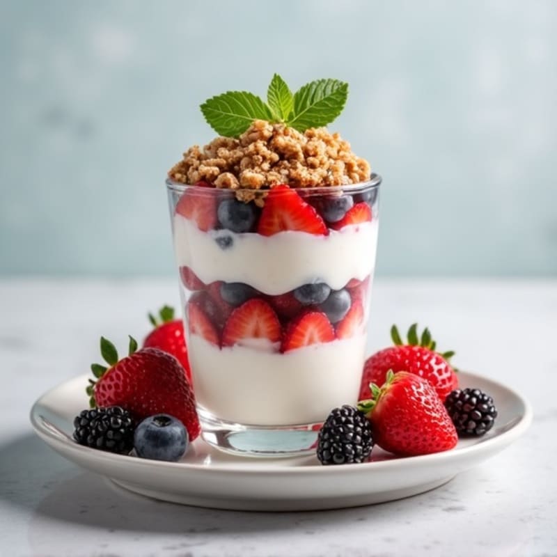 Greek Yogurt Protein Parfait with Mixed Berries
