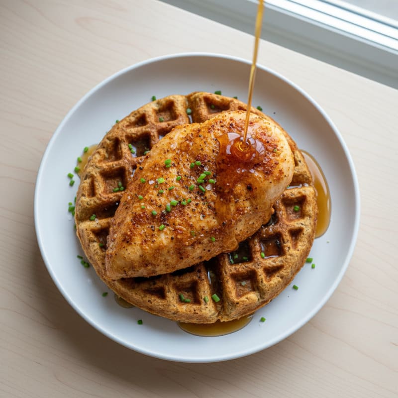 Golden Crispy Chicken and Waffles