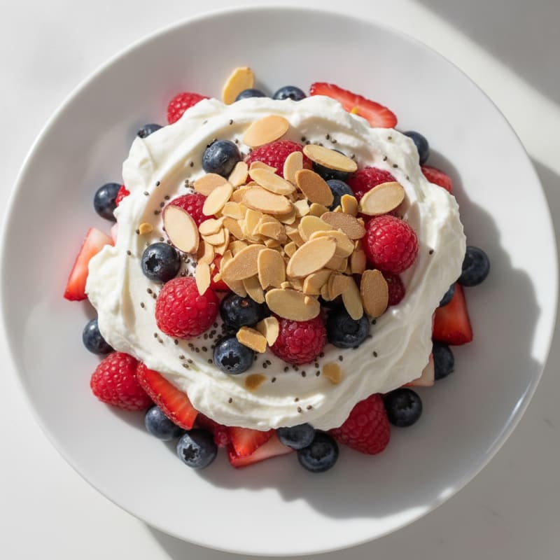 Greek Yogurt Protein Parfait with Mixed Berries