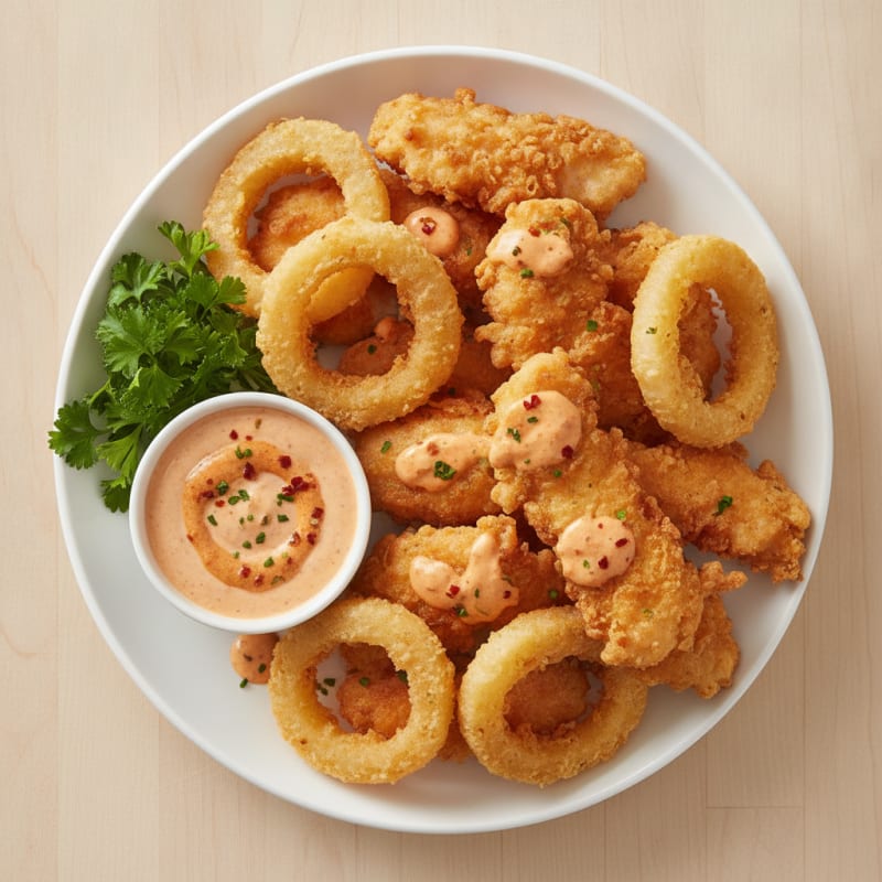 Beer-Battered Onion Rings with Chipotle Aioli
