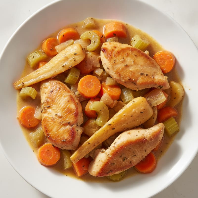 Hearty Root Vegetable Stew with Chicken
