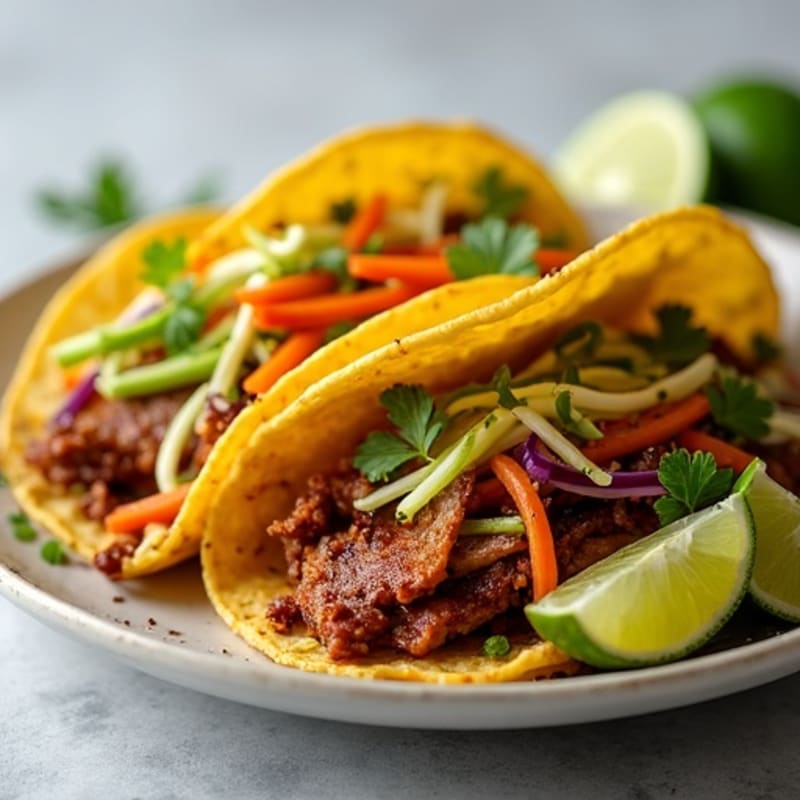 Crispy Tender Pork Carnitas Tacos with Fresh Lime Slaw