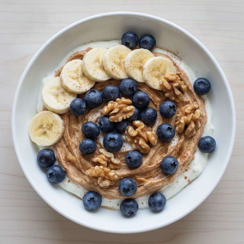 Banana Peanut Butter Blueberry Walnut Bowl