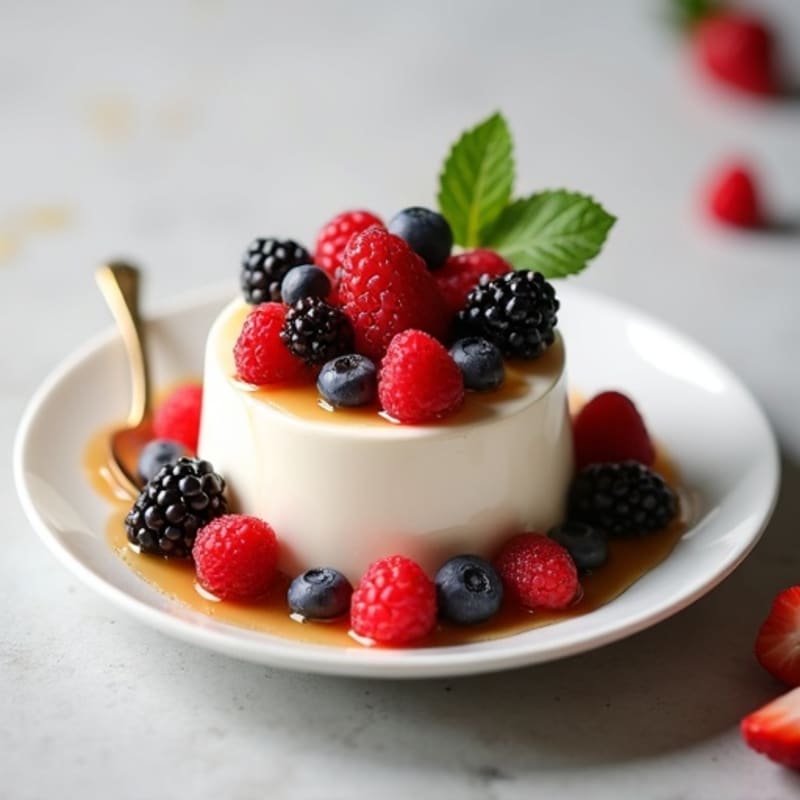 Silky Vanilla Protein Yogurt with Fresh Berries