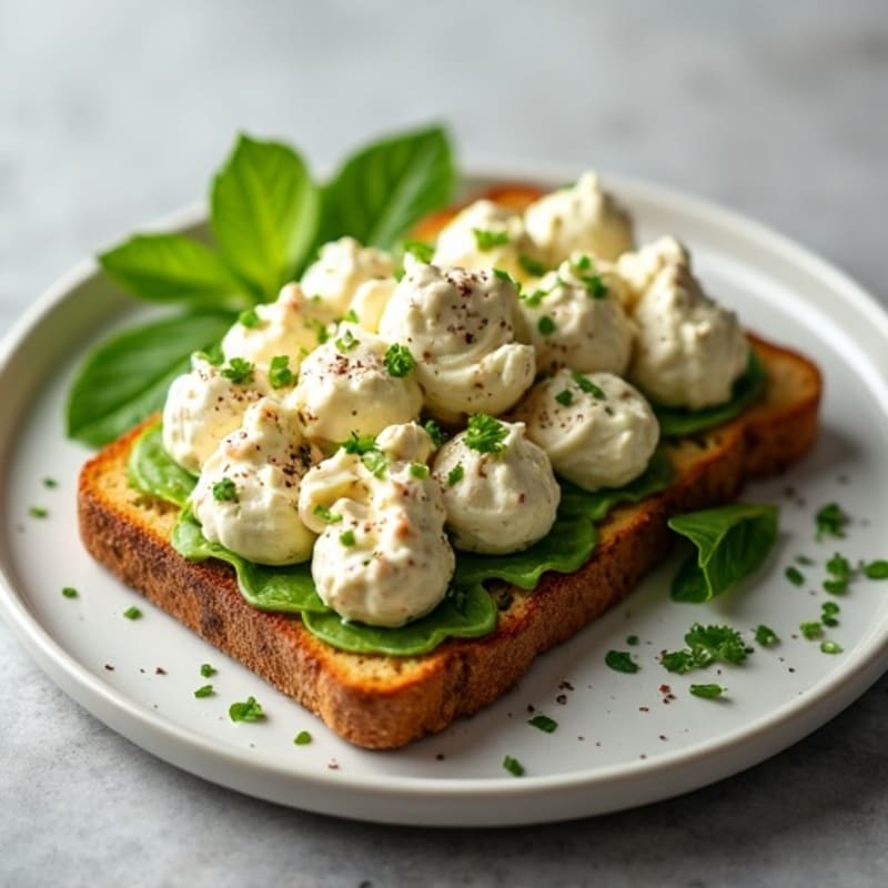 Creamy Avocado Tuna Salad on Crispy Ezekiel Toast