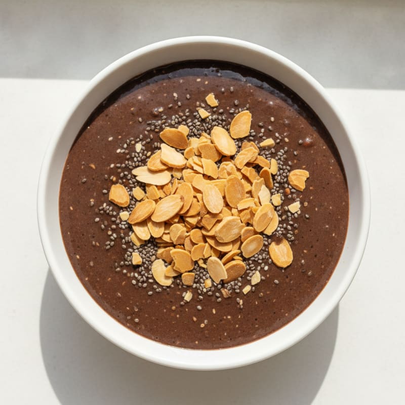 Silky Chocolate Protein Pudding with Almonds