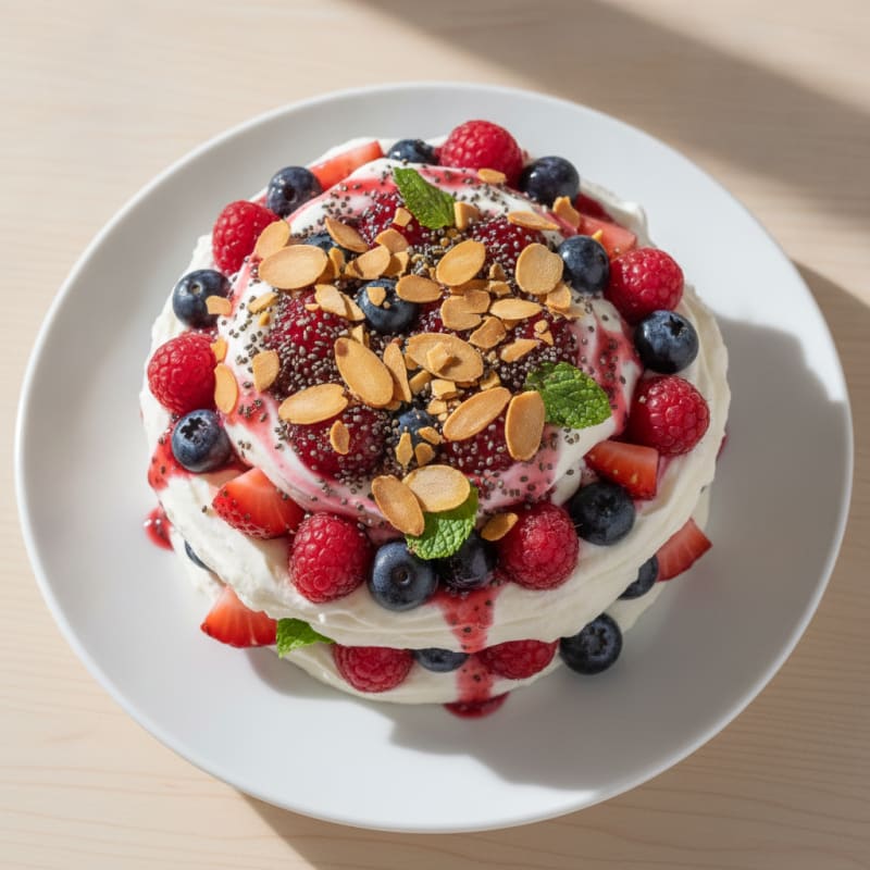 Greek Yogurt Protein Parfait with Mixed Berries