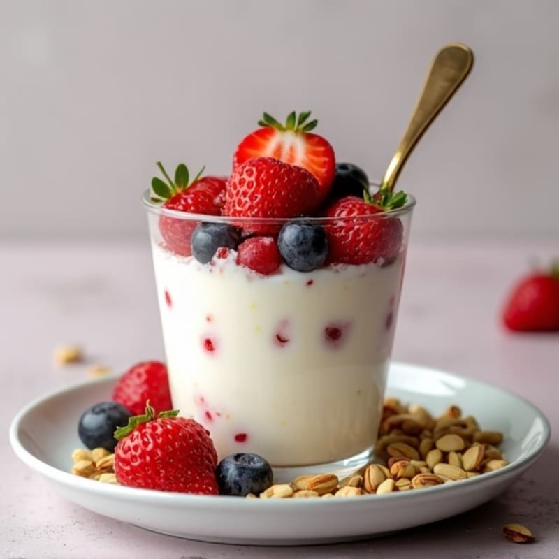 Vanilla Greek Yogurt Protein Parfait with Berries
