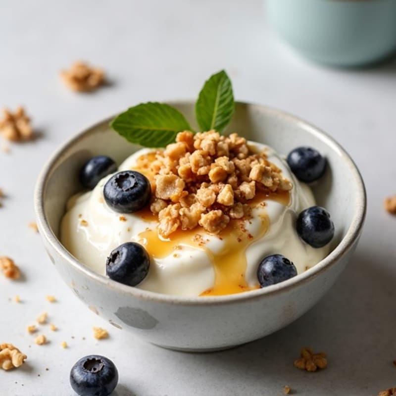 Greek-Style Protein Yogurt Bowl with Honey and Walnuts
