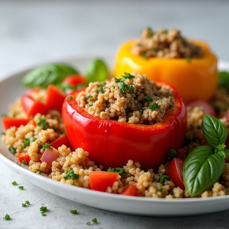 Herb-Seasoned Ground Turkey Stuffed Bell Peppers