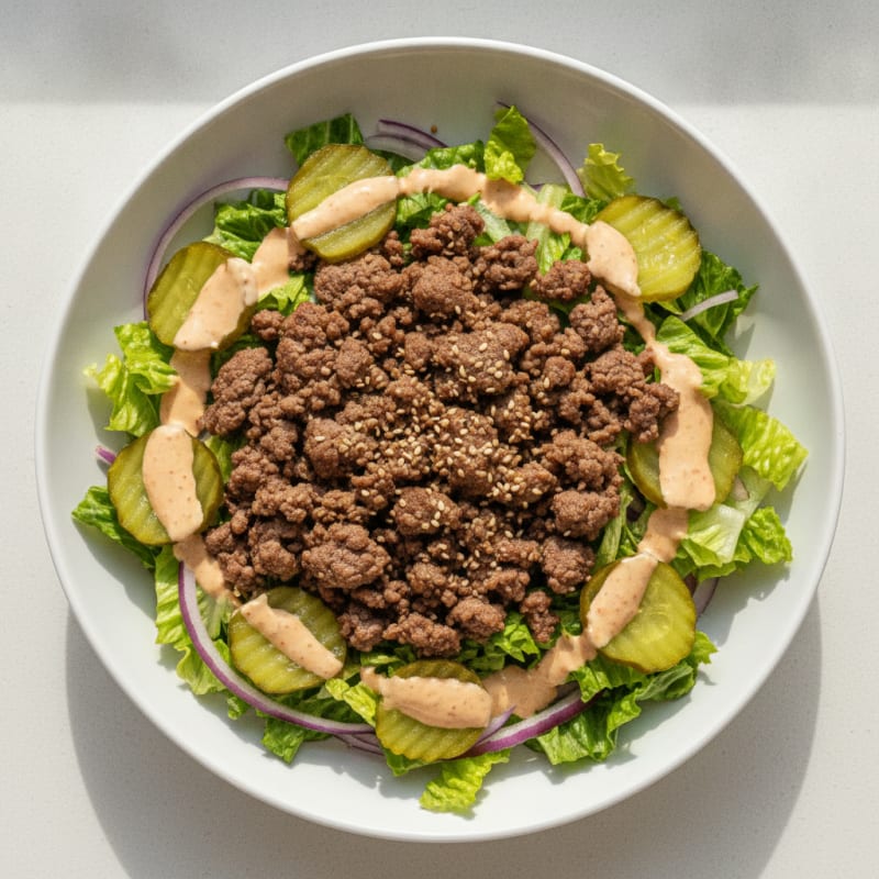 Ground Beef Big Mac Bowl