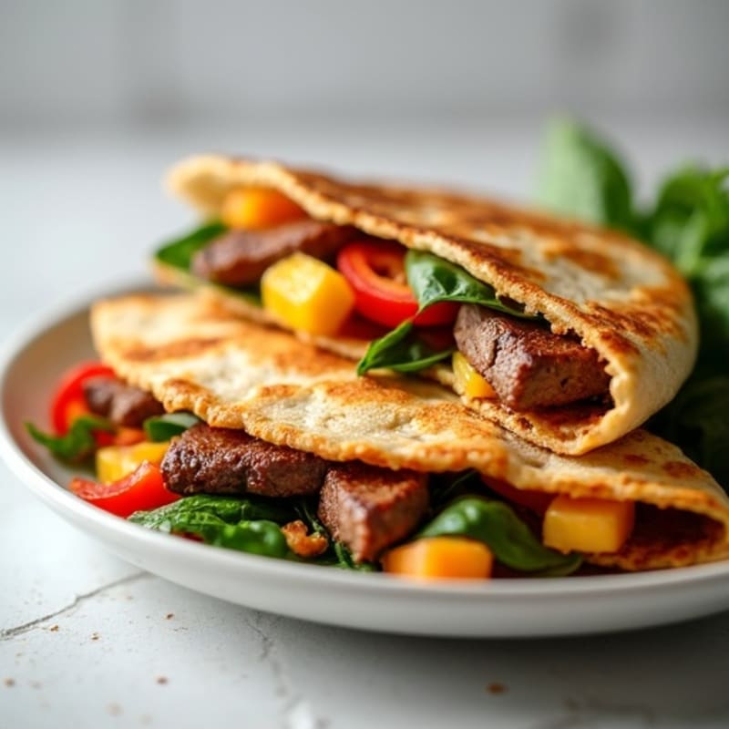 Crispy Steak and Veggie Quesadillas