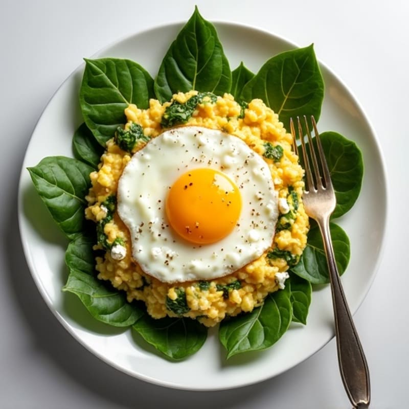Protein-Packed Spinach and Feta Egg White Scramble