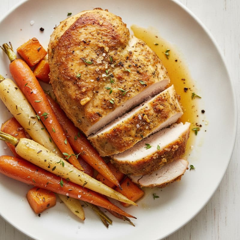 Garlic Herb Roasted Chicken with Root Vegetables