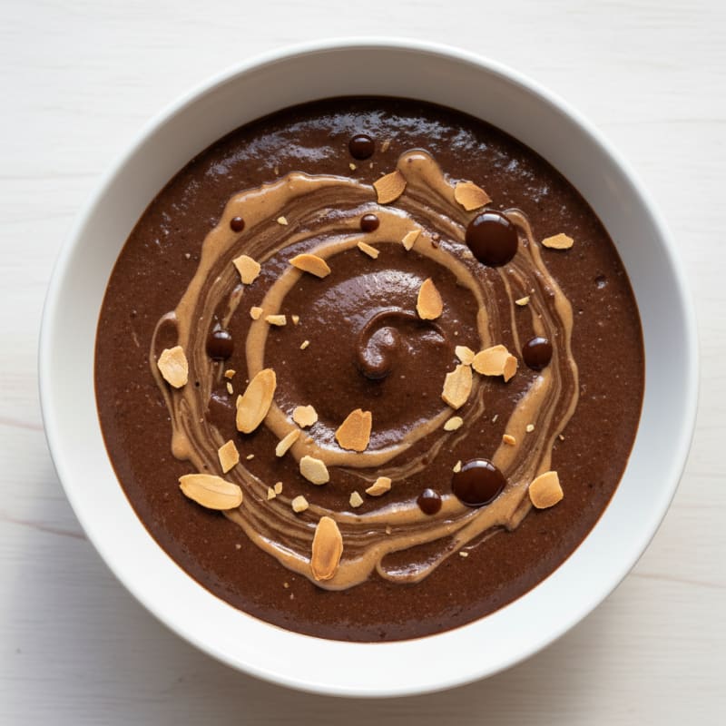 Silky Chocolate Protein Pudding with Almond Butter