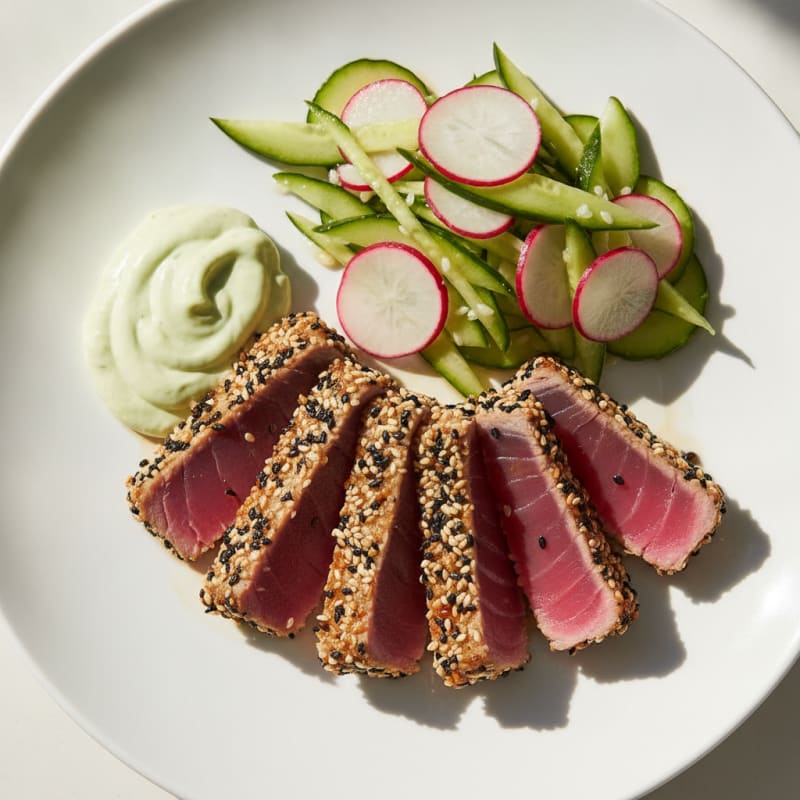 Pan-Seared Ahi Tuna Wasabi Mayo