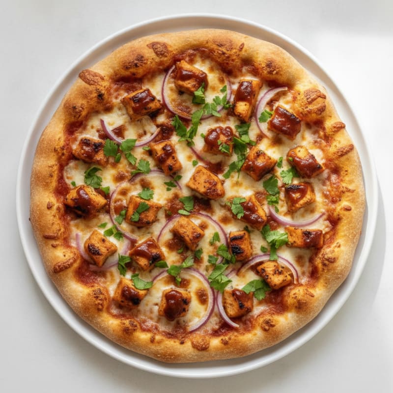 High-Protein BBQ Chicken Pizza with Red Onion