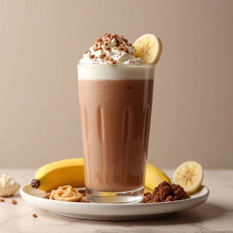 Chocolate Protein Shake with Peanut Butter and Banana