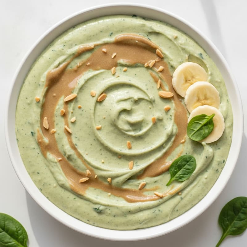 Silky Tofu Protein Smoothie with Almond Butter and Spinach