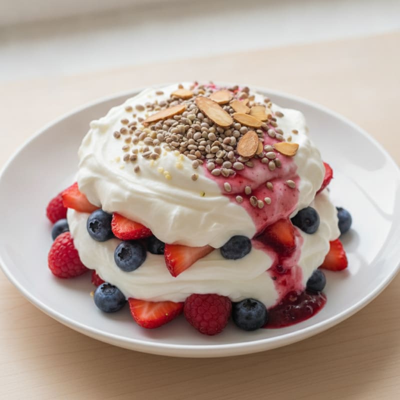 Greek Yogurt Protein Parfait with Mixed Berries