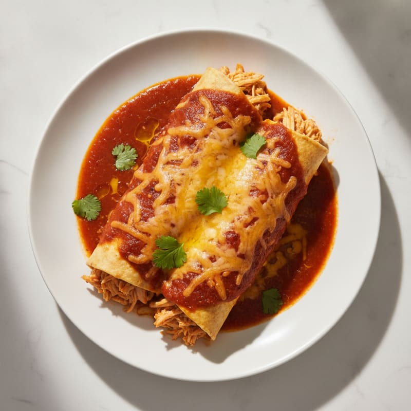Chicken Enchiladas with Red Chili Sauce