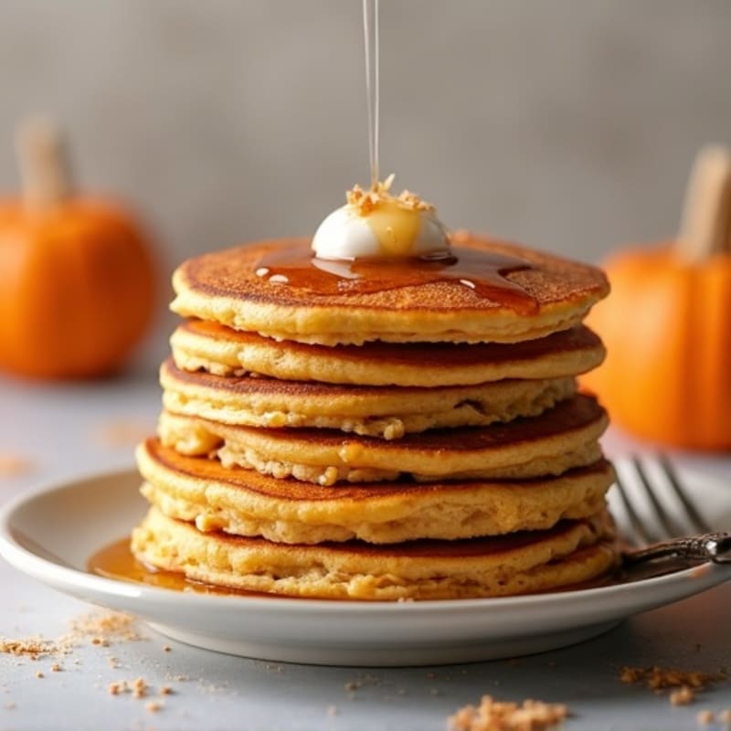 Fluffy Pumpkin Spice Protein Pancakes