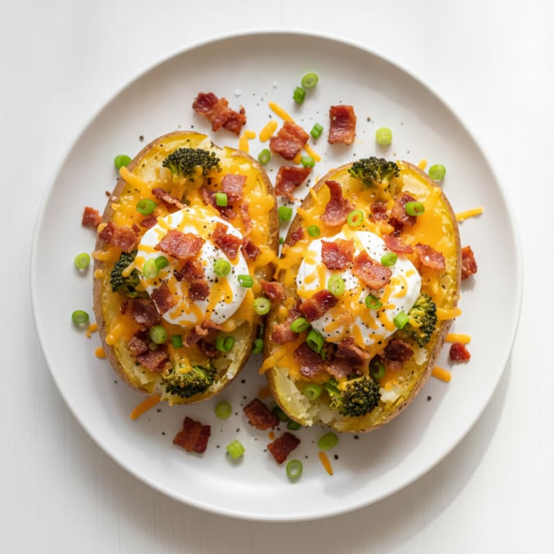 Loaded Baked Potatoes with Crispy Bacon