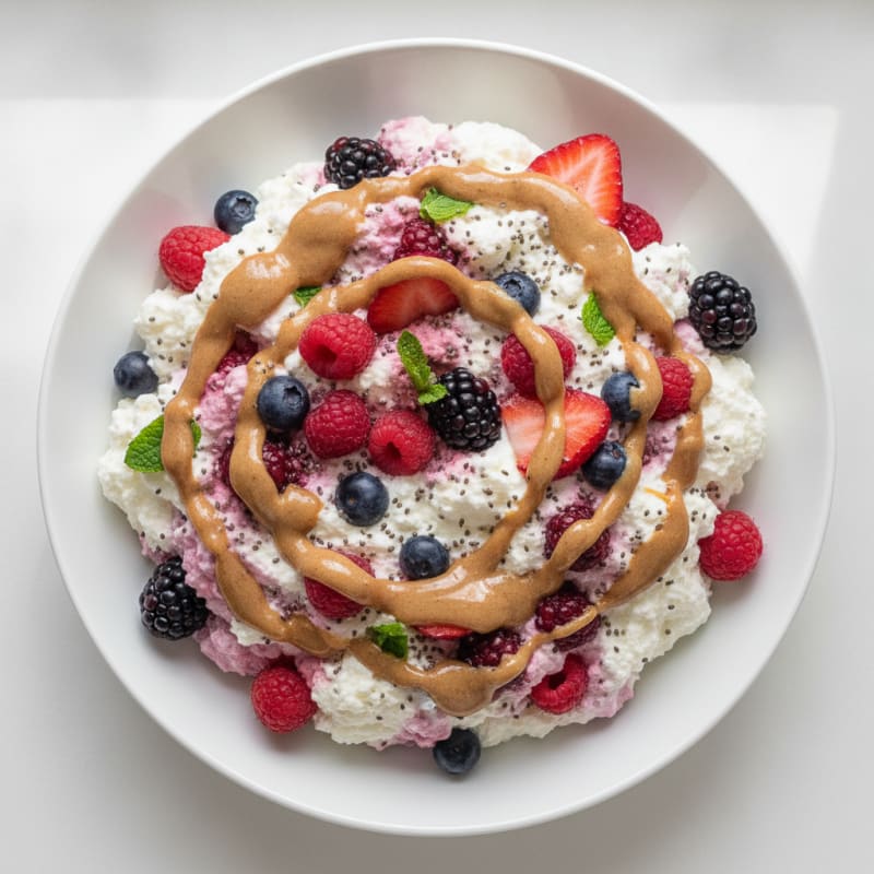 Silky Greek Yogurt Protein Mousse with Mixed Berries