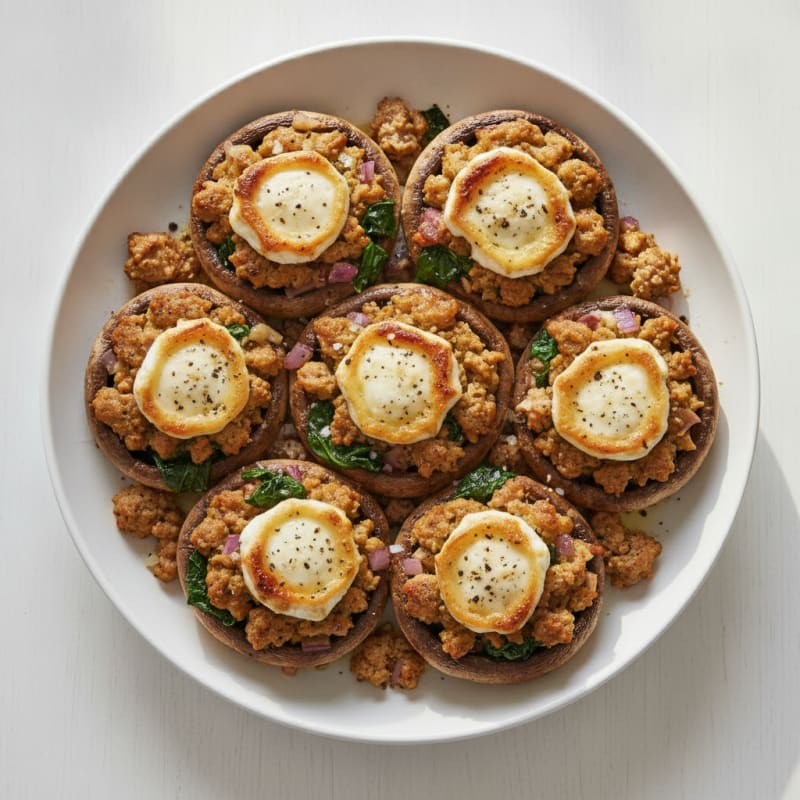 Goat Cheese Stuffed Portobello Mushrooms