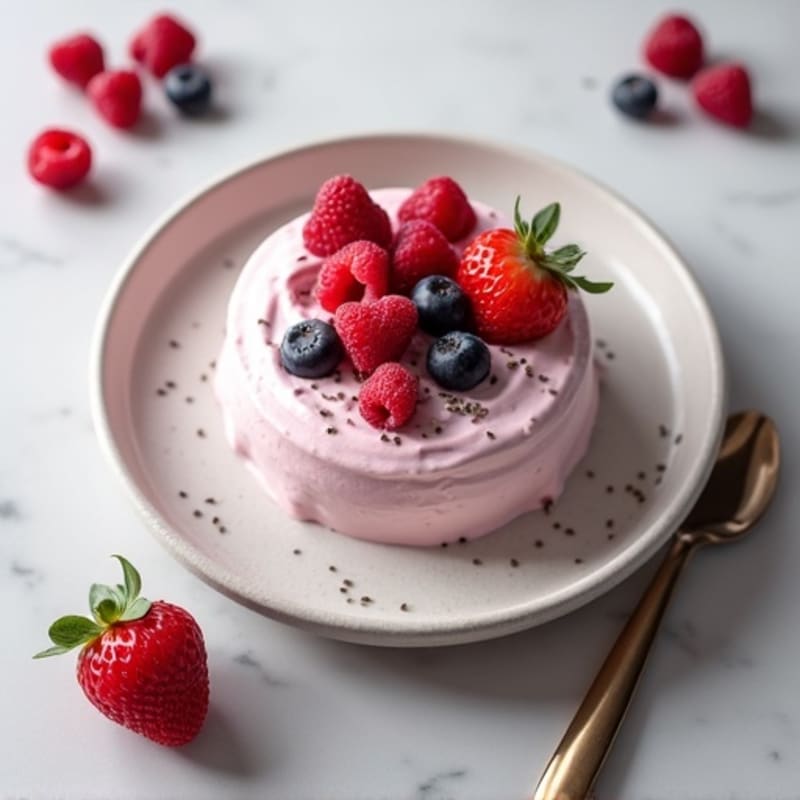 Greek Yogurt Protein Mousse with Mixed Berries