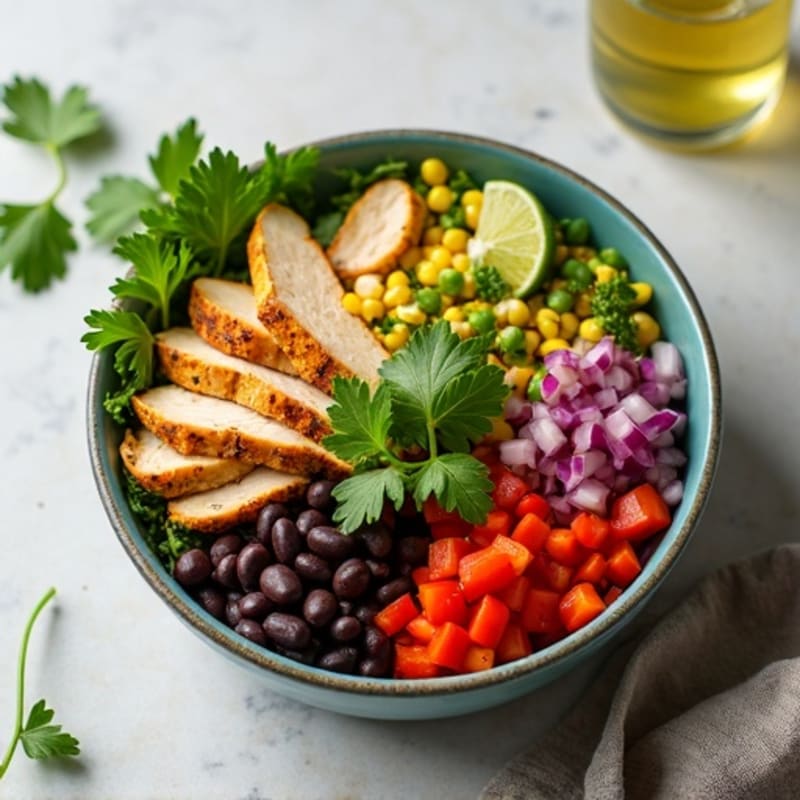 Cilantro-Lime Black Bean Bowl with Roasted Corn