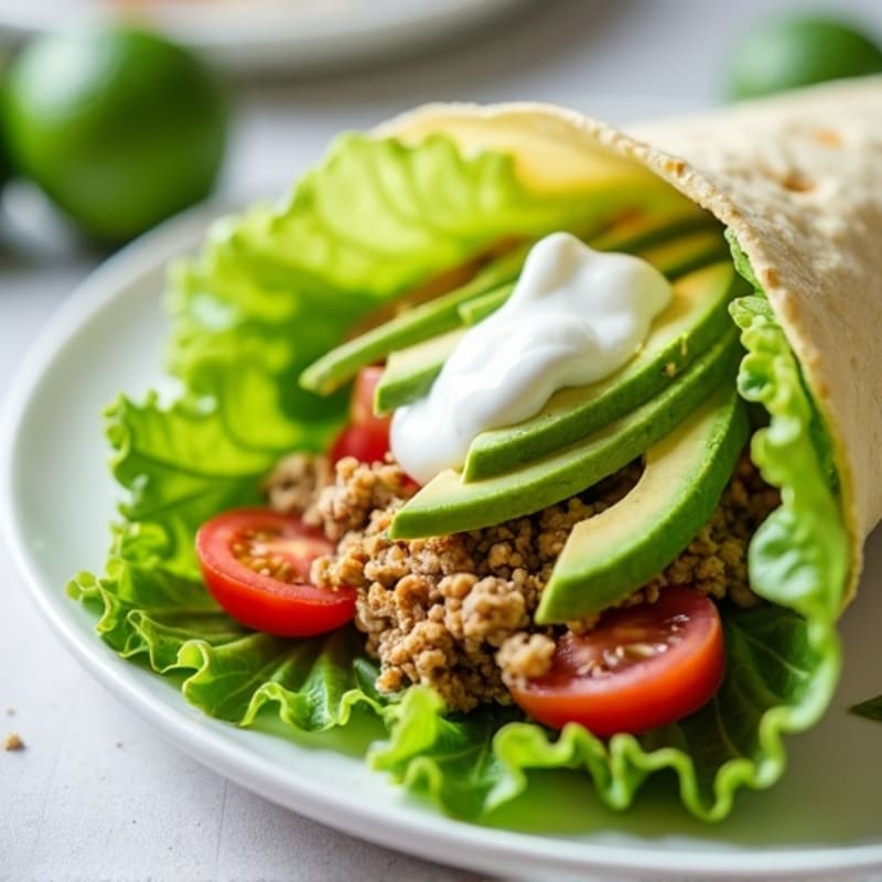 Creamy Avocado Turkey Lettuce Wrap